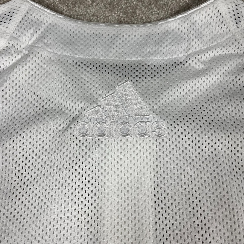 Adidas Womens White Size Small Mesh Button Up Sporty Fashion Jersey Shirt NWT - Picture 3 of 8